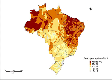  Mapa: Proporção de Pobres por Município - Brasil 